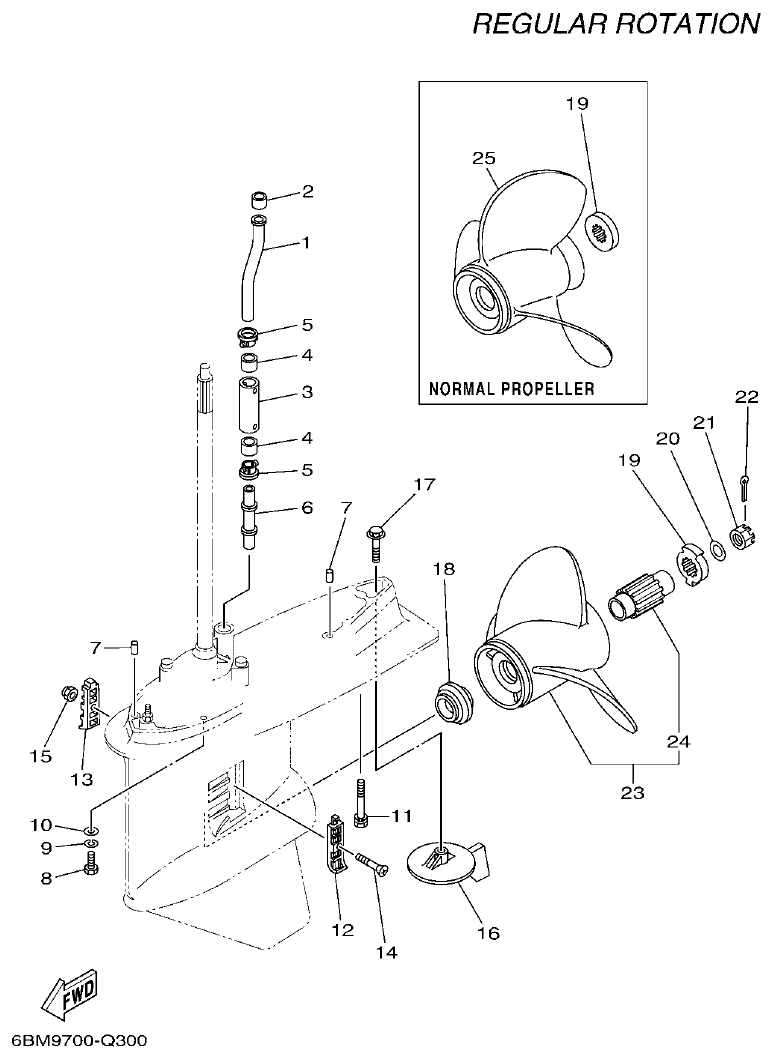 Yamaha F150FET, FL150FET LOWER CASING & DRIVE 2 parts diagram
